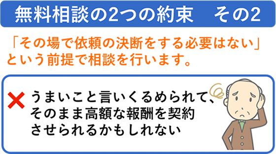 無料相談の2つの約束 その2